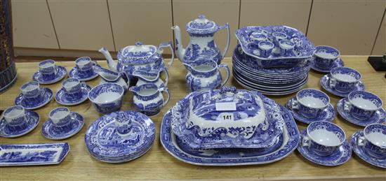 A collection of Spode blue and white china